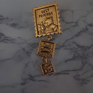 Vintage Disney Gold Winnie the Pooh Best Friends Brooch